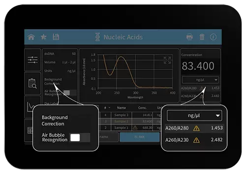 Nanophotometer Sample Control Screen By Implen Nanodrop Alternative Sm